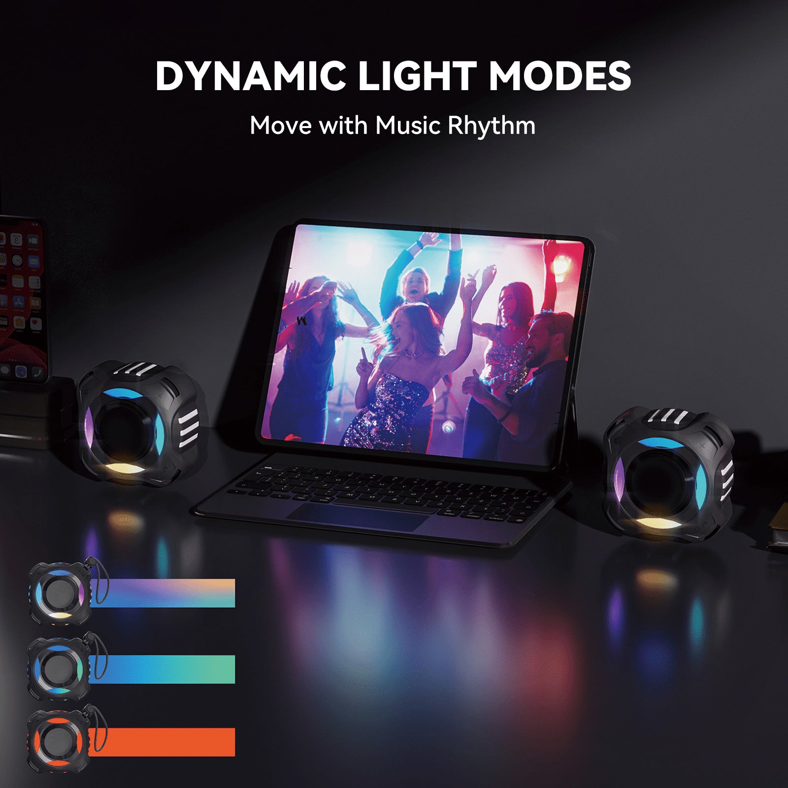 RAVESOUND Multi-Color Light Portable Bluetooth Speaker